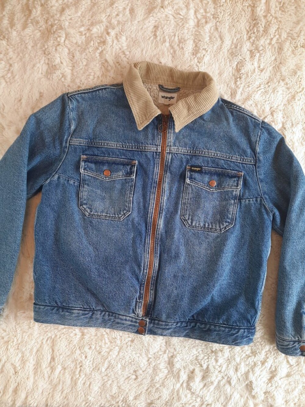 Wrangler Denim Carpenter Zip-up Jacket Large